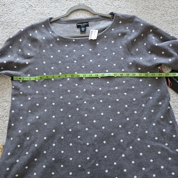 Brand New Cynthia Rowley Gray Polka Dot plus size sweater - Picture 7 of 8